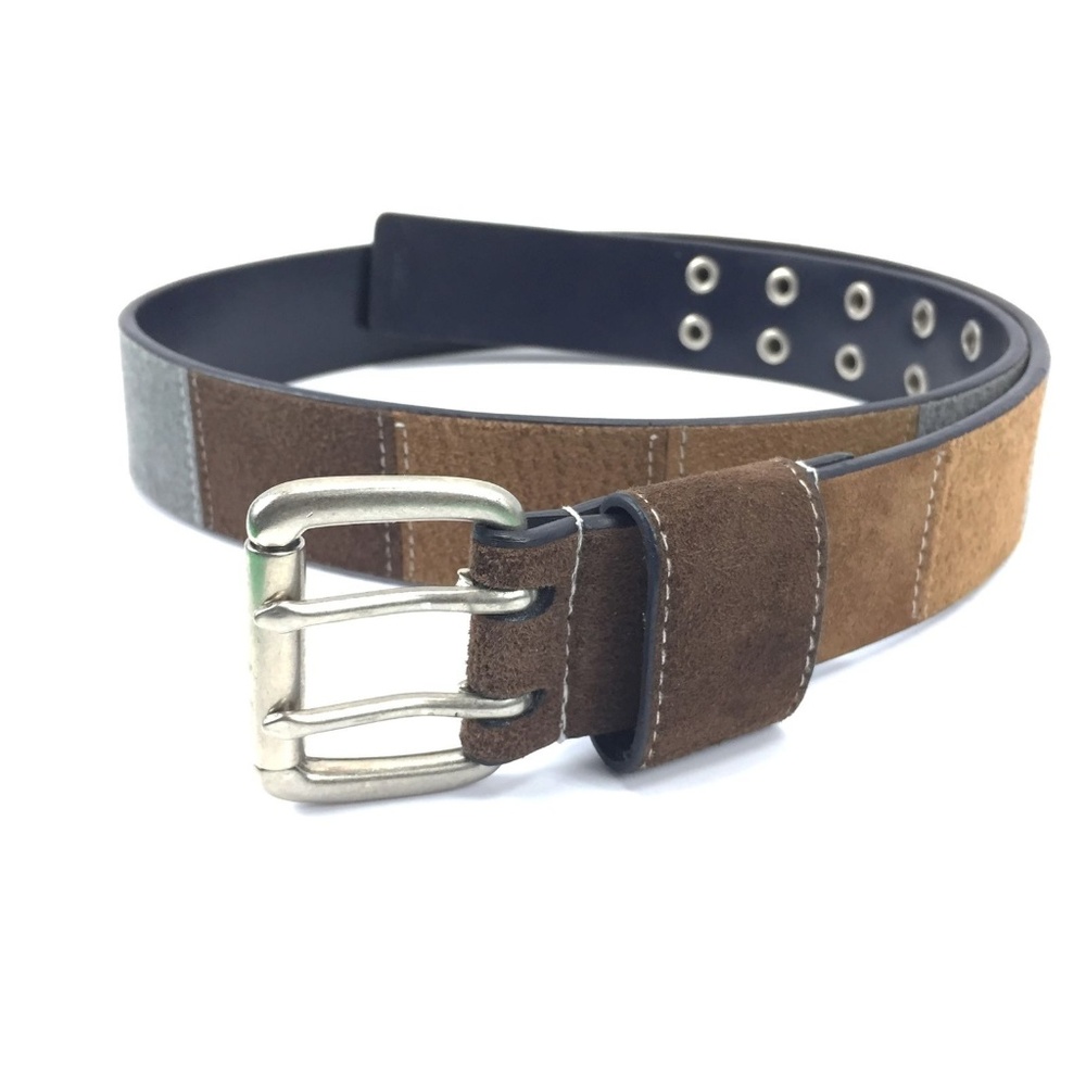 Suede Leather Multi Color Patchwork Belt Size L